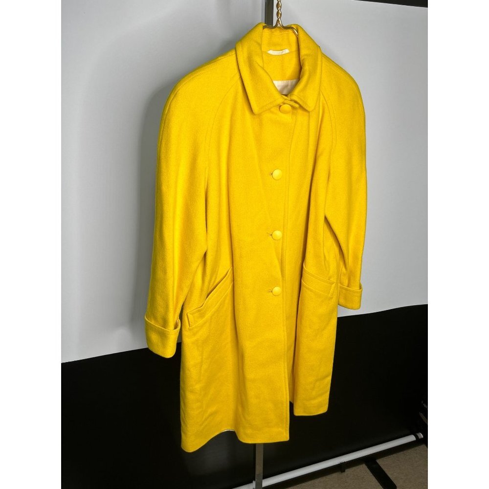 S.B.II Bitterman Vintage Womens 9/10 Trench Coat Bright Yellow Stylish - Picture 2 of 9